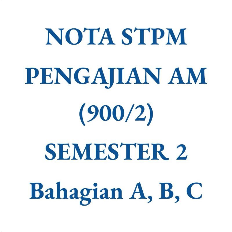 Nota Stpm Pengajian Am Penggal 2 Sem 2 Shopee Malaysia