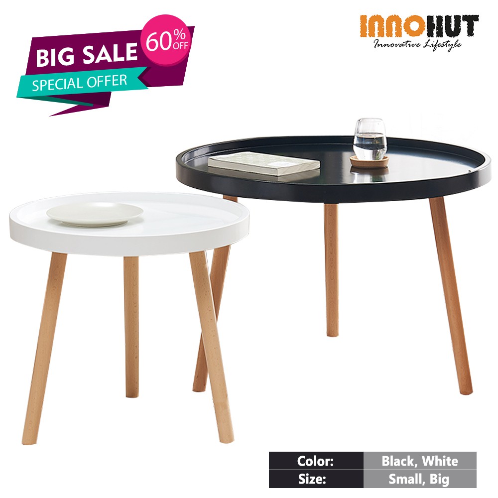 small round coffee table black