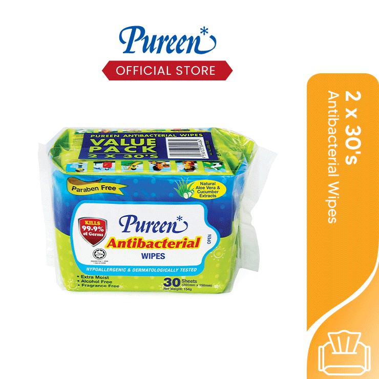 Pureen Antibacterial Wipes (2 x 30's) Shopee Malaysia