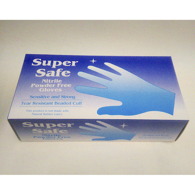 Disposable Latex Examination Gloves (Nitrile) SUPERSAFE [BOX OF 100'S]