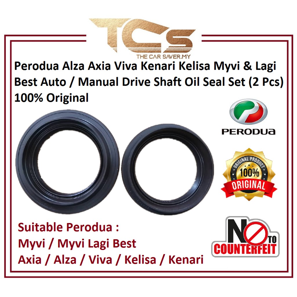 Perodua Alza Axia Viva Kenari Kelisa Myvi & Lagi Best Auto / Manual Drive Shaft Oil Seal Set (2 Pcs) 100% Original
