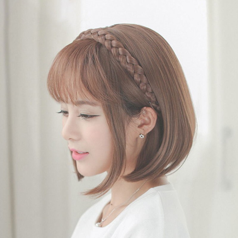 Human Hair Headband Bangs Top Cover Silk Base Toppers For Women