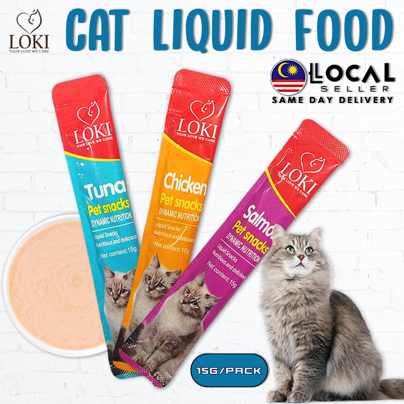 PET LOKI Cat Snack Stick Cat Treats Cat Wet Food Liquid Supplement Chicken Cod Fish Tuna Makanan
