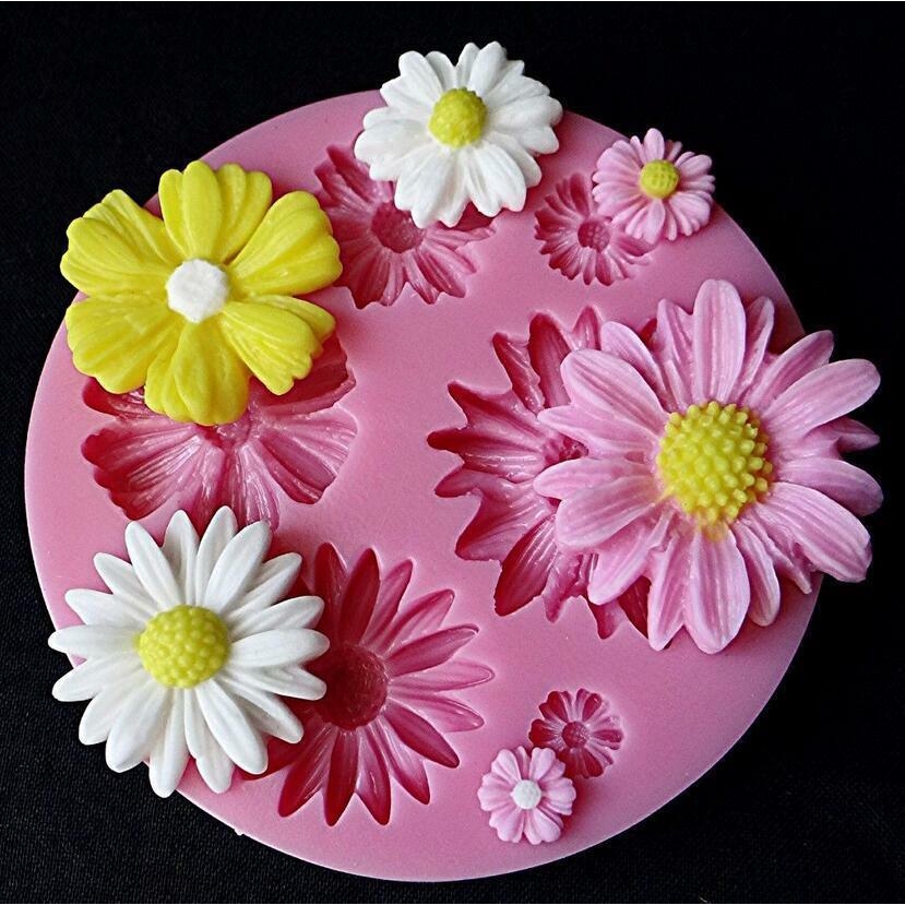3D Daisy Flower Shape Silicone Fondant Mold Sugarcraft Cake Decorating DIY Mould