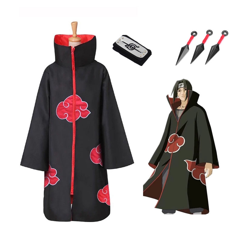 Anime Naruto cosplay costume Akatsuki Uchiha Itachi 