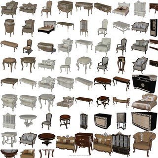 SketchUp | 3D Model European Style Furniture 71 for home interior ...