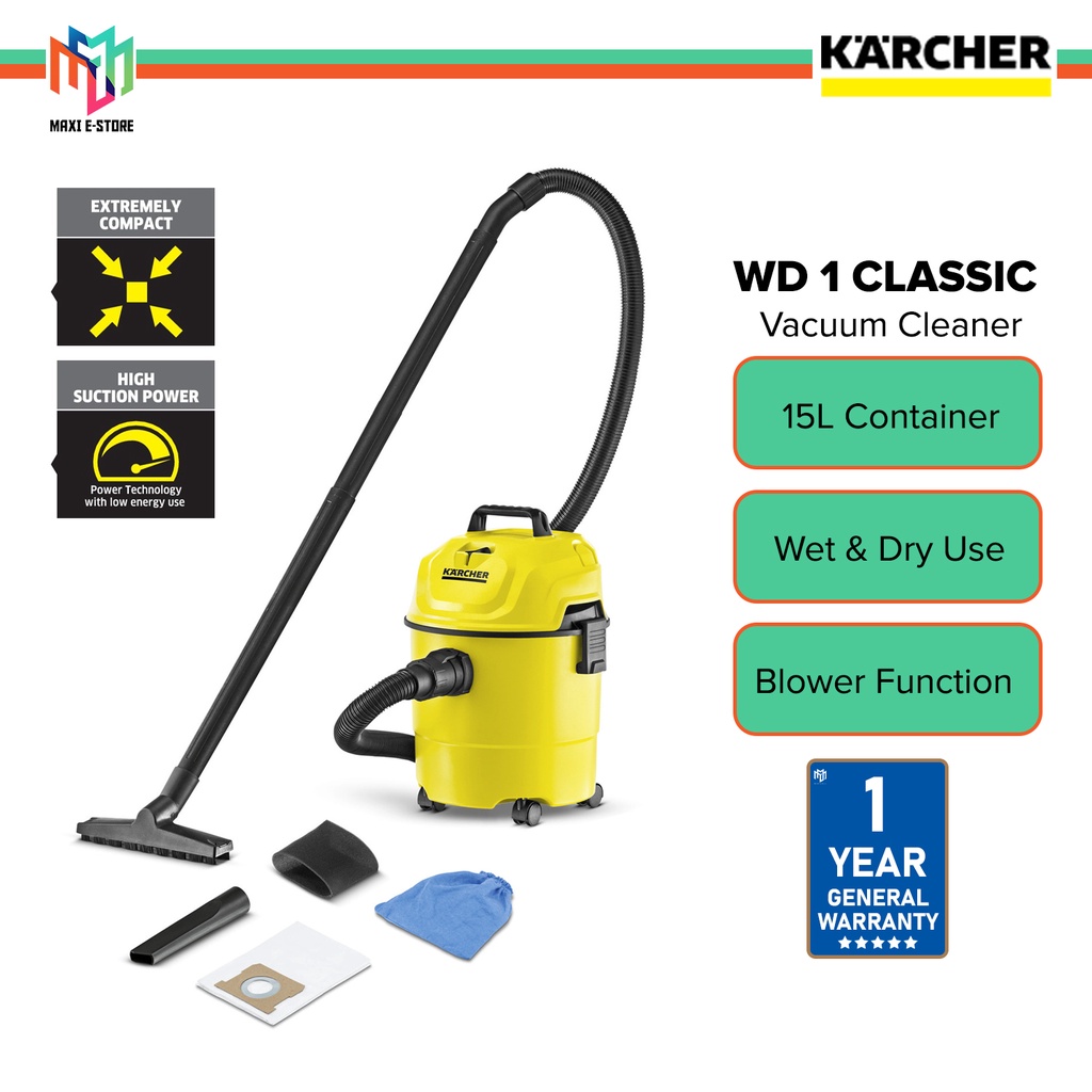 Karcher WD 1 Classic Multipurpose Vacuum Cleaner (15L) WD1 Shopee