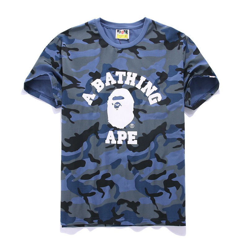 blue camo bape shirt