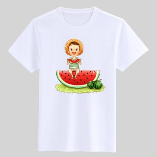 Boy T Shirt For Girls Tops Cartoon Girl Hugging Watermelon Graphic Tee Smile Children Clothing Kids Clothes Girls 8 To 12 Boys Shopee Malaysia - water melon shark shirt original roblox