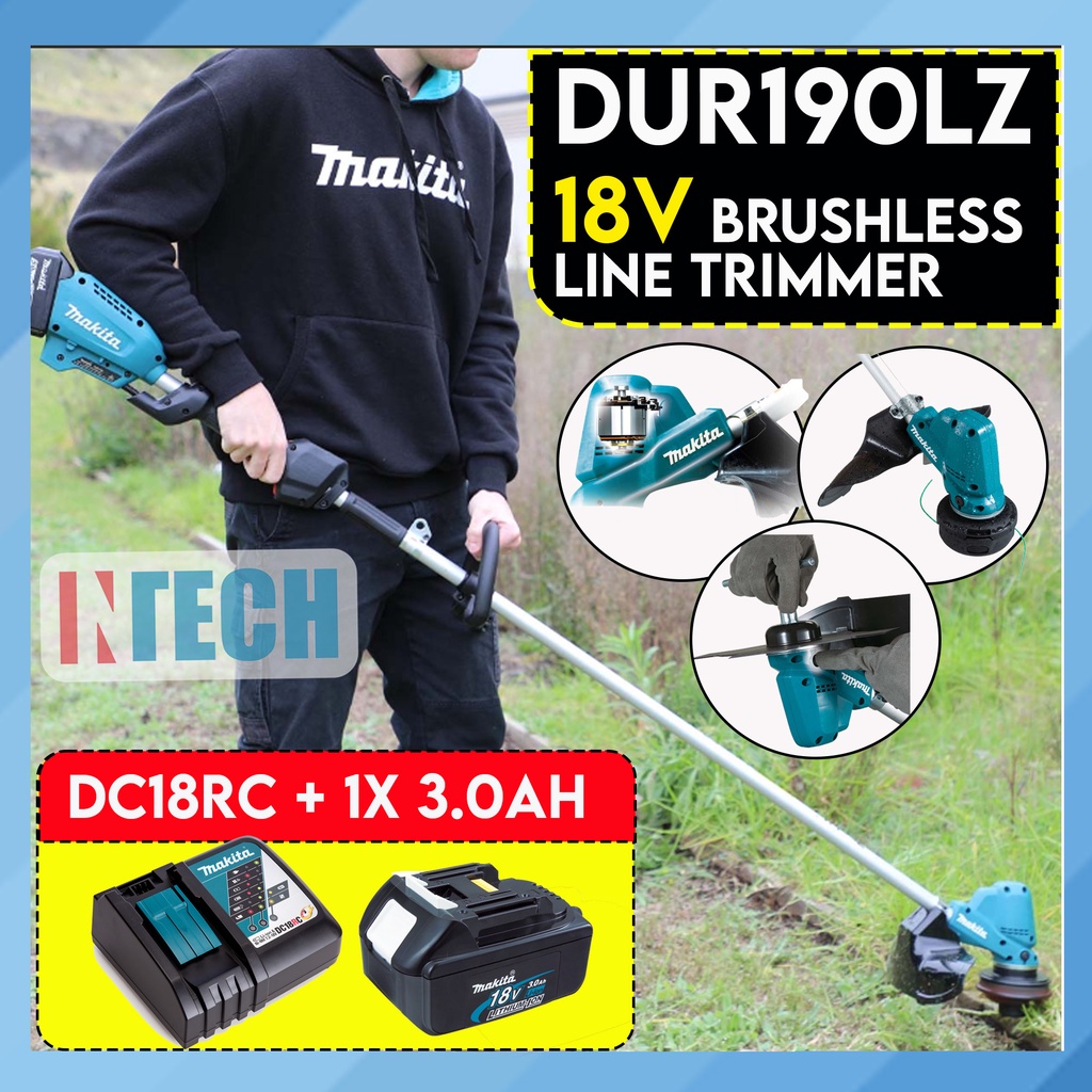 MAKITA DUR190LZ X2 CORDLESS GRASS TRIMMER 18V LI-ION C/W 1X 3.0Ah ...