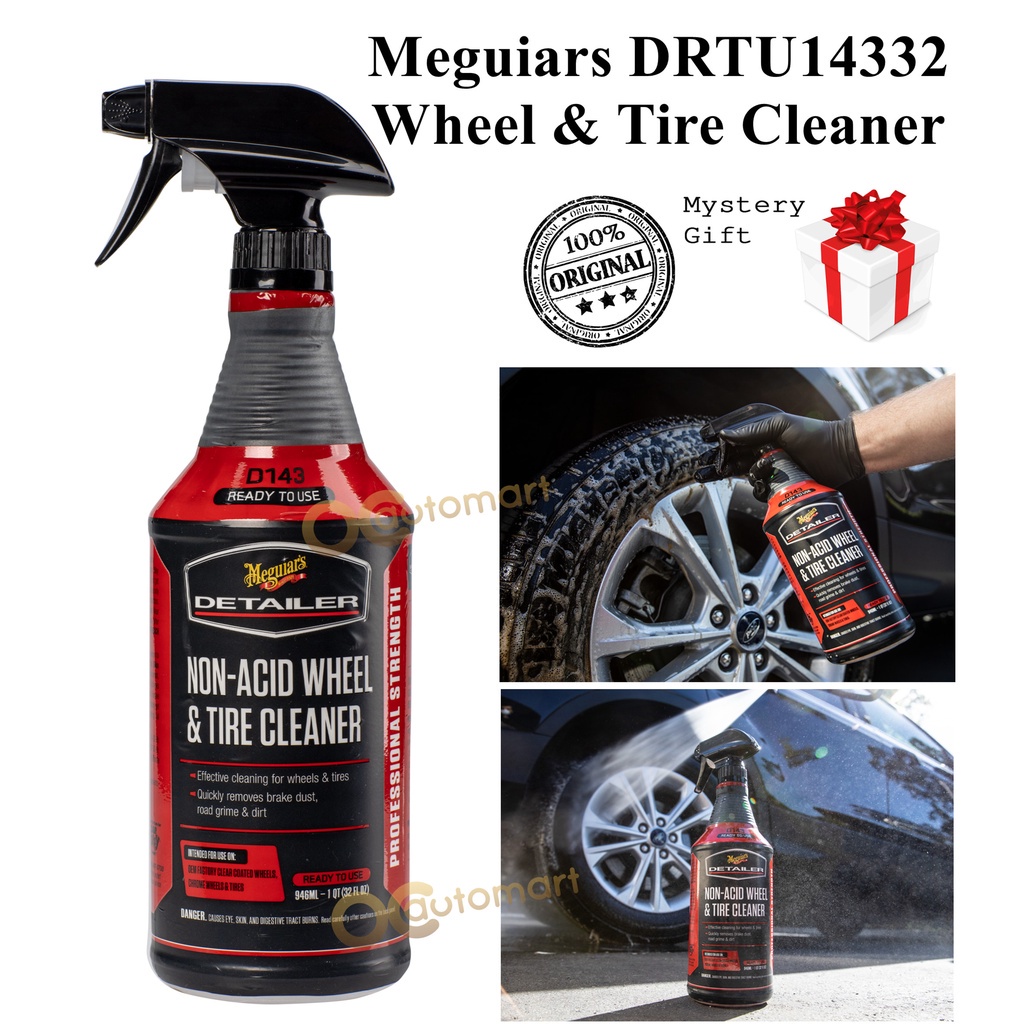 (Free GIft) Meguiars DRTU14332 Non Acid Wheel & Tire Cleaner 946ml