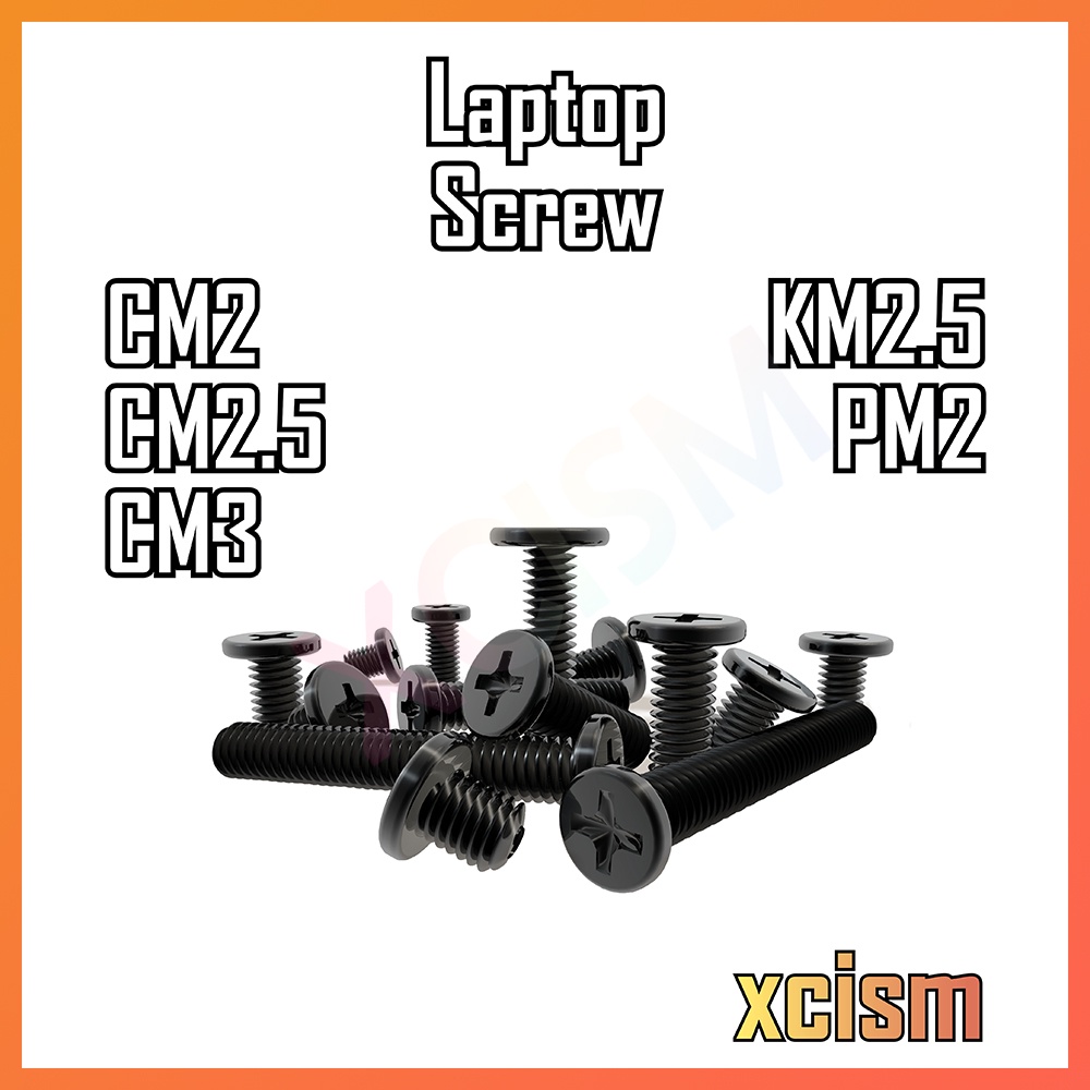 Small Laptop Screw Skru Kecil Flat Round Countersunk Head Mini