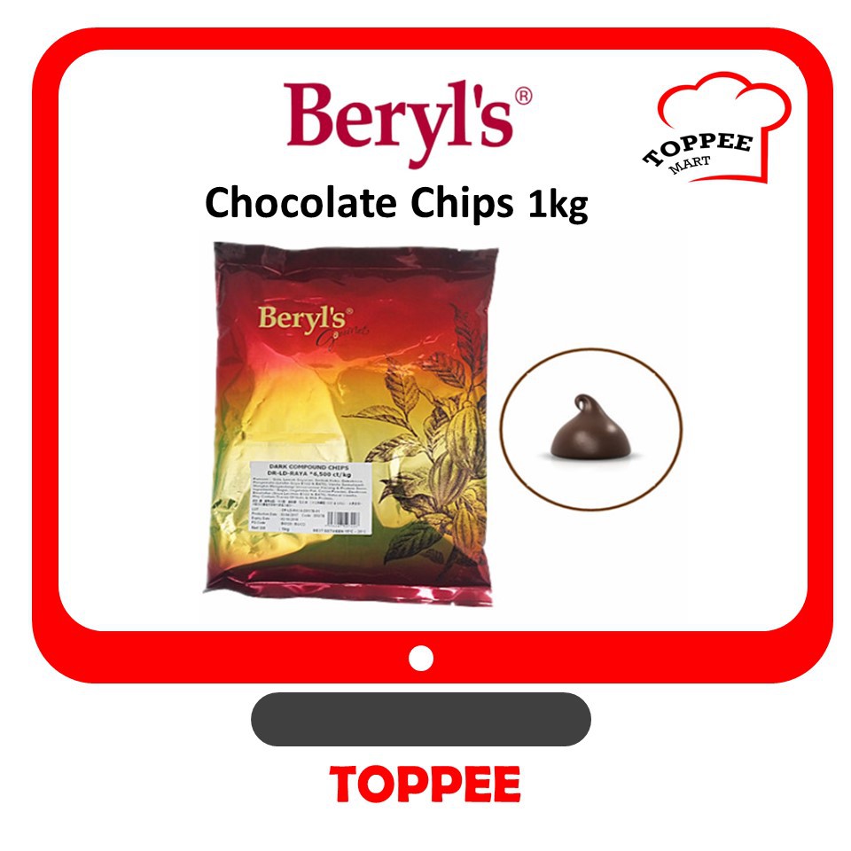 Beryl's Chocolate CHIPS 1kg Beryls Dark Compound Chips Cip ...