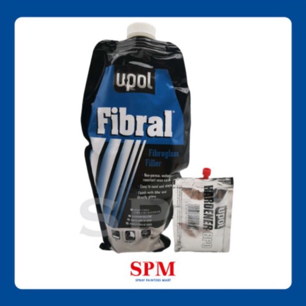 UPOL FIBRAL /FIBERGLASS FILLER & HARDENER/880ML/(READY STOCK SHIP IN