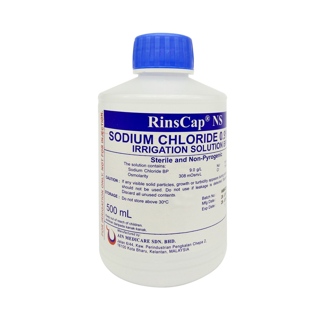 Rinscap Normal Saline Sodium Chloride Irrigation Solution 500ml Shopee Malaysia