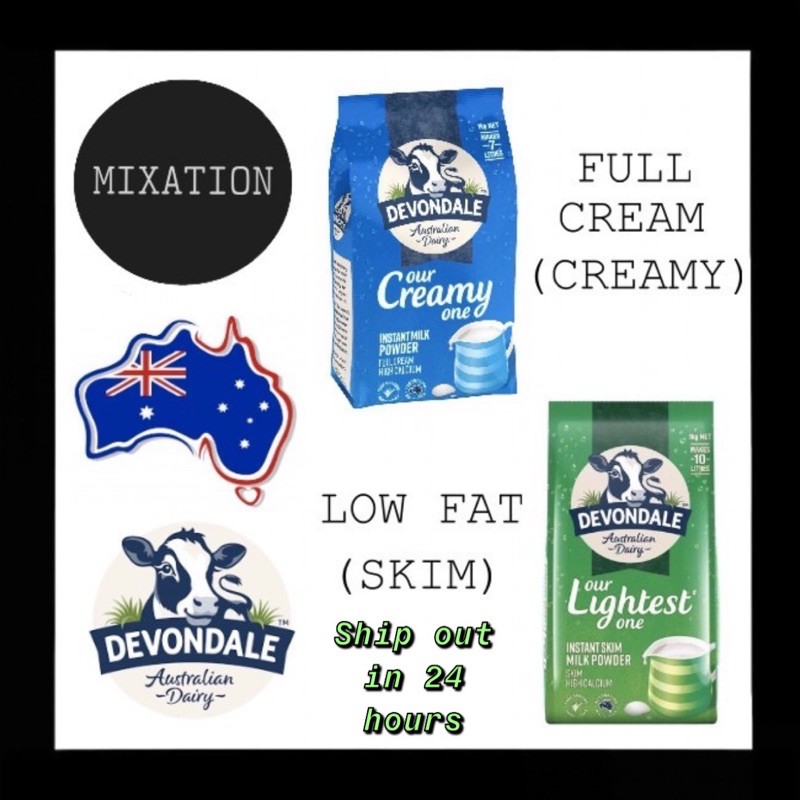 【READY STOCK】Australia Devondale Milk Powder (Skim /Creamy) (Low fat / full cream)