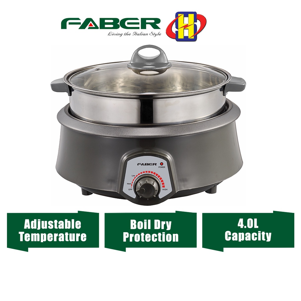 Faber Multi Cooker (4.0L/1400W) Non-Stick Inner Base Pot Multi-Function Cooker FMC-1380