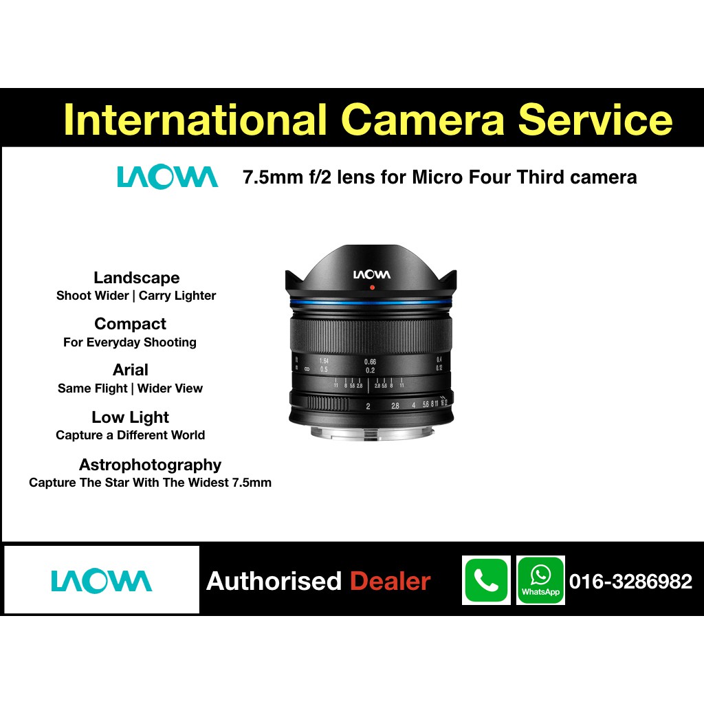 Laowa 7 5mm F2 Lens For Mft Camera Panasonic Olympus Drone Shopee Malaysia