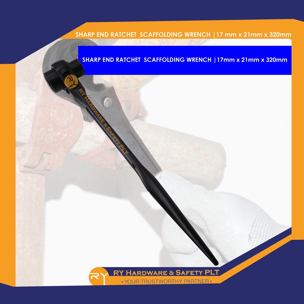 SHARP END RATCHET SCAFFOLDING WRENCH |17 mm x 21mm x 320mm | ALAT ...