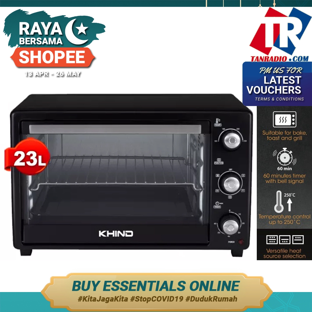 Khind Electric Oven 23L 52L Convection & Rotisserie Convection Fan OT