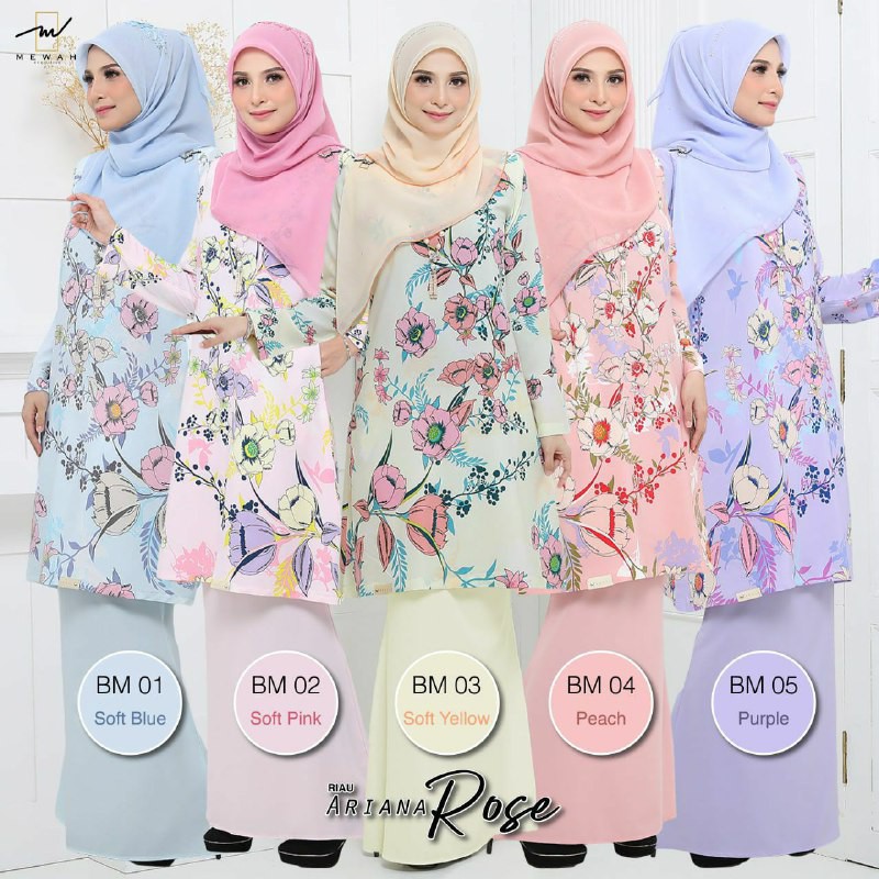 Baju Kurung Riau Ariana Rose design Mewah Exclusive dengan Baju Kurung Riau Ariana Rose design Mewah Exclusive dengan