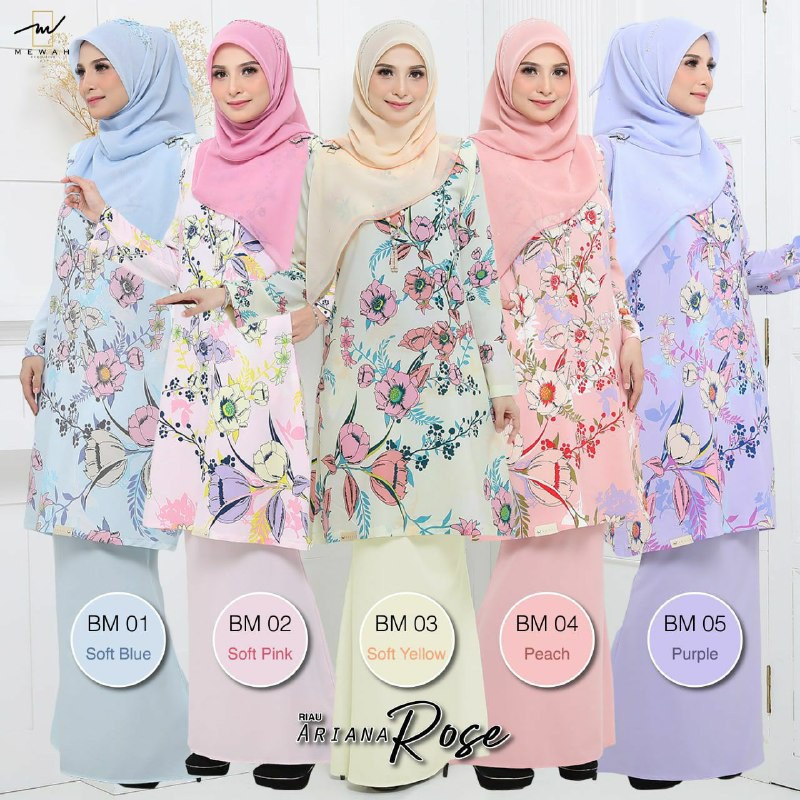  Baju  Kurung Riau Ariana Rose design Mewah Exclusive dengan 