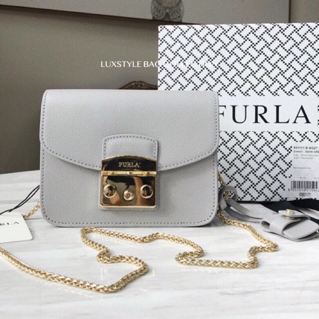 💯 Authentic Furla Metropolis Sling Bag Grey | Shopee Malaysia