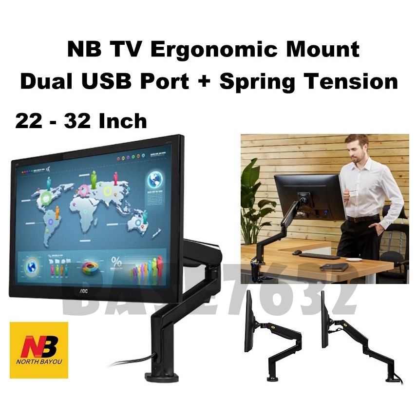 Nb F90a 22 To 32 Inch Tv Monitor Bracket Holder Mount Usb Port