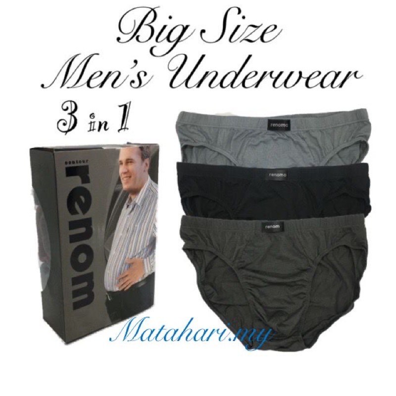 Big Size Men’s Underwear M-6XL / Spender / 3 in 1 / Saiz Besar Seluar Dalam Lelaki