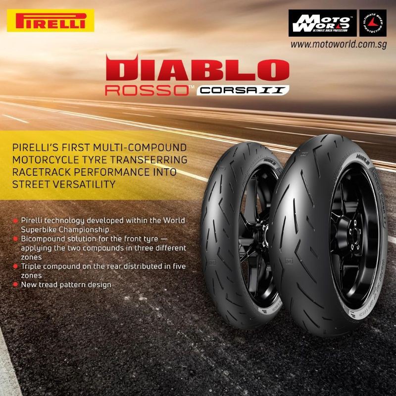Pirelli Diablo Rosso Corsa 2 Ii 46s 90 80 17 100 80 17 110 70 17 Shopee Malaysia