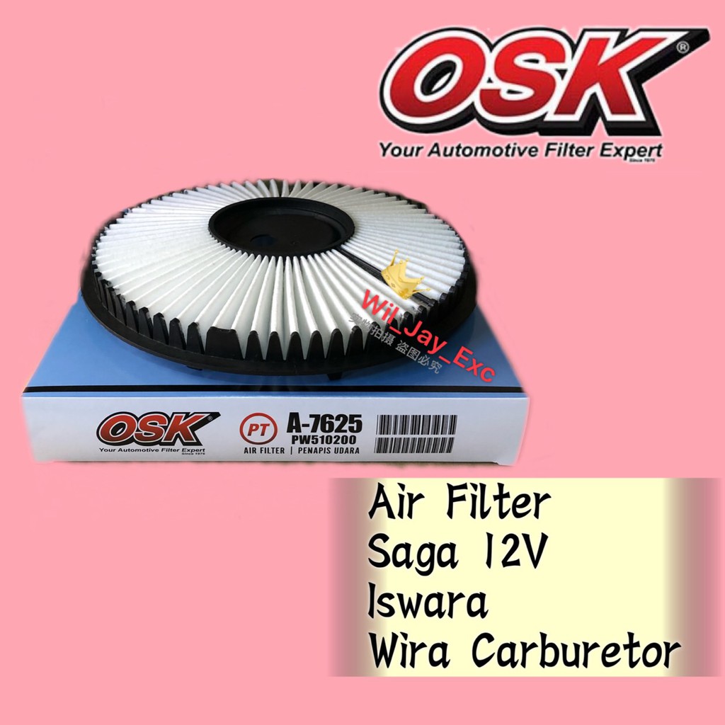 OSK A7625 AIR FILTER SAGA 12V,ISWARA, WIRA CARBURETOR (MD620508