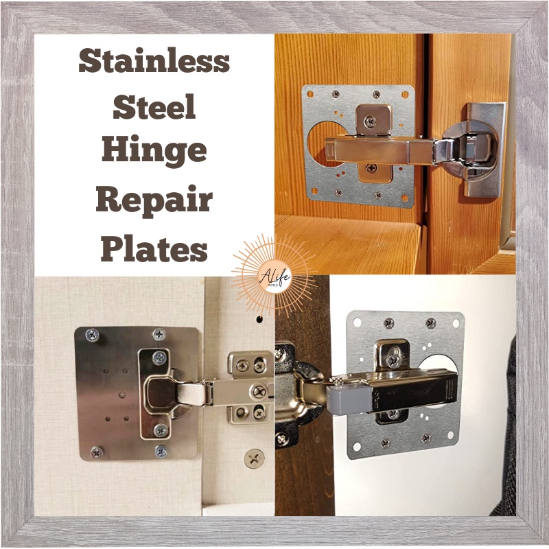 ALife Hinge Repair Plates Stainless Steel Door Repair Plate