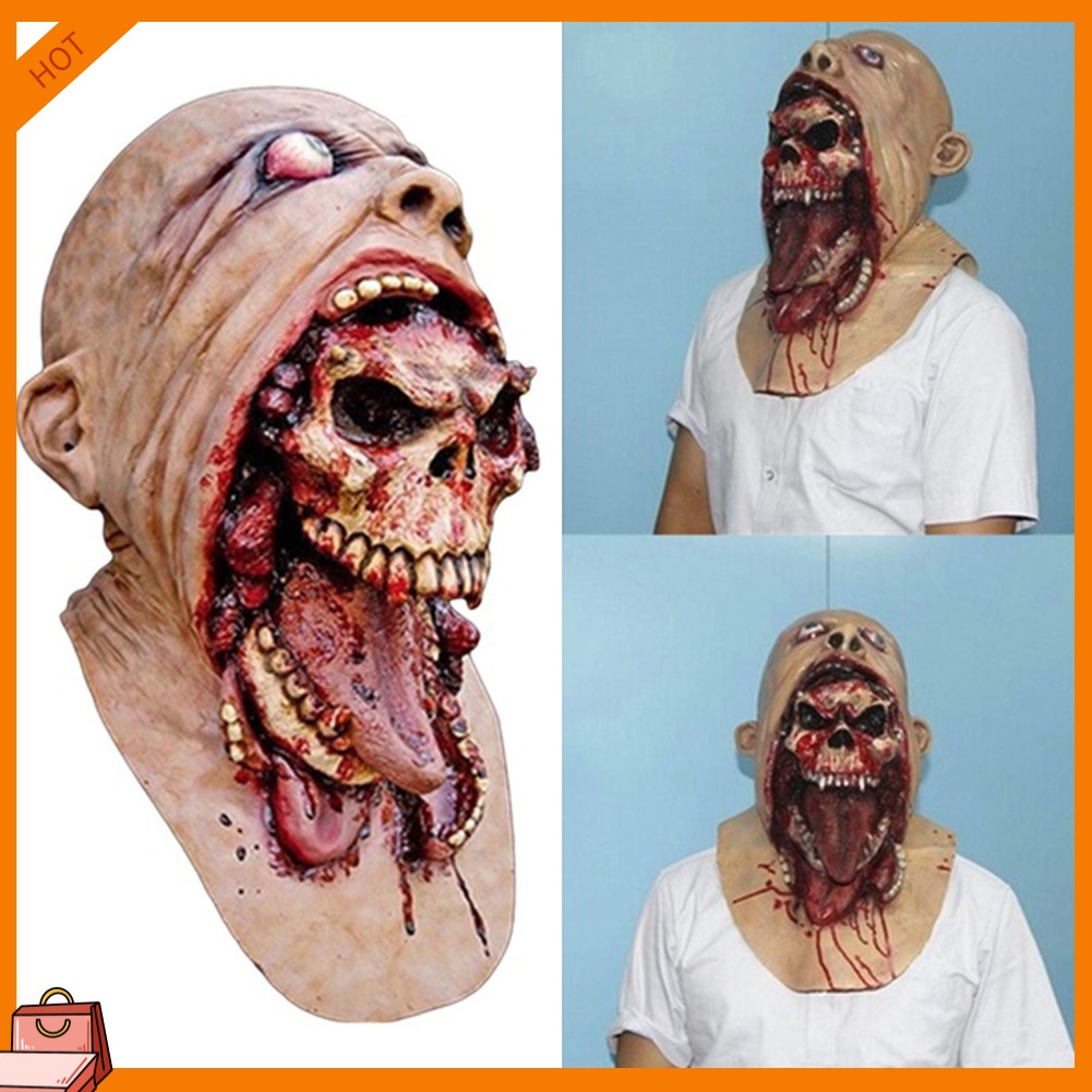 [alBremen] Melting Face Latex Adult Bloody Zombie Mask Halloween Scary Cosplay Prop Costume