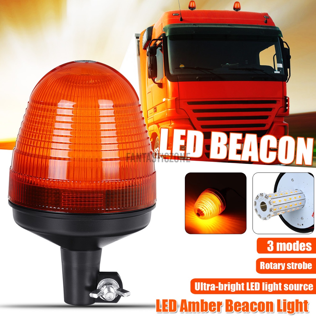 tractor excavators D-TECH LED Strobe Warning Beacon Lamp Rotating Flashing Beacon light for agricultural machines commercial vehicle school bus truck, Flexible Pipe Mounting 