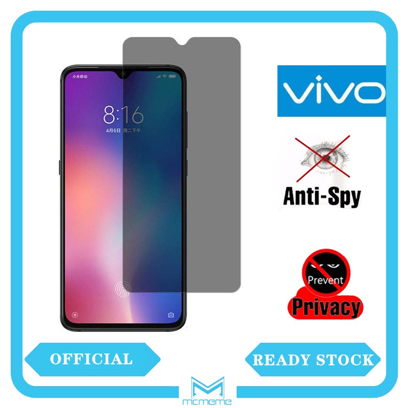 9h Privacy Tempered Glass Anti Spy Screen Protector Vivo Y16 Y30 5g Y02s Y22 Y22s Y35 Y77 Y55 6479