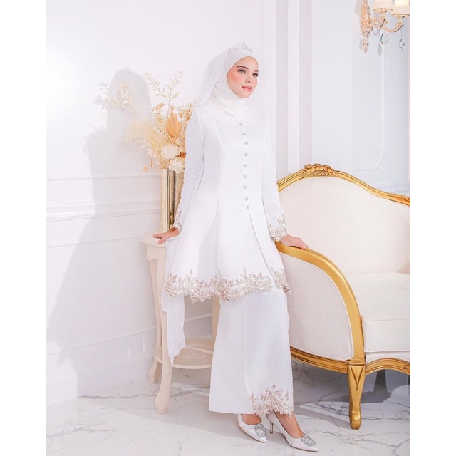 Hijabistahub Azalea Bride Series Baju Kurung Baju Nikah Baju