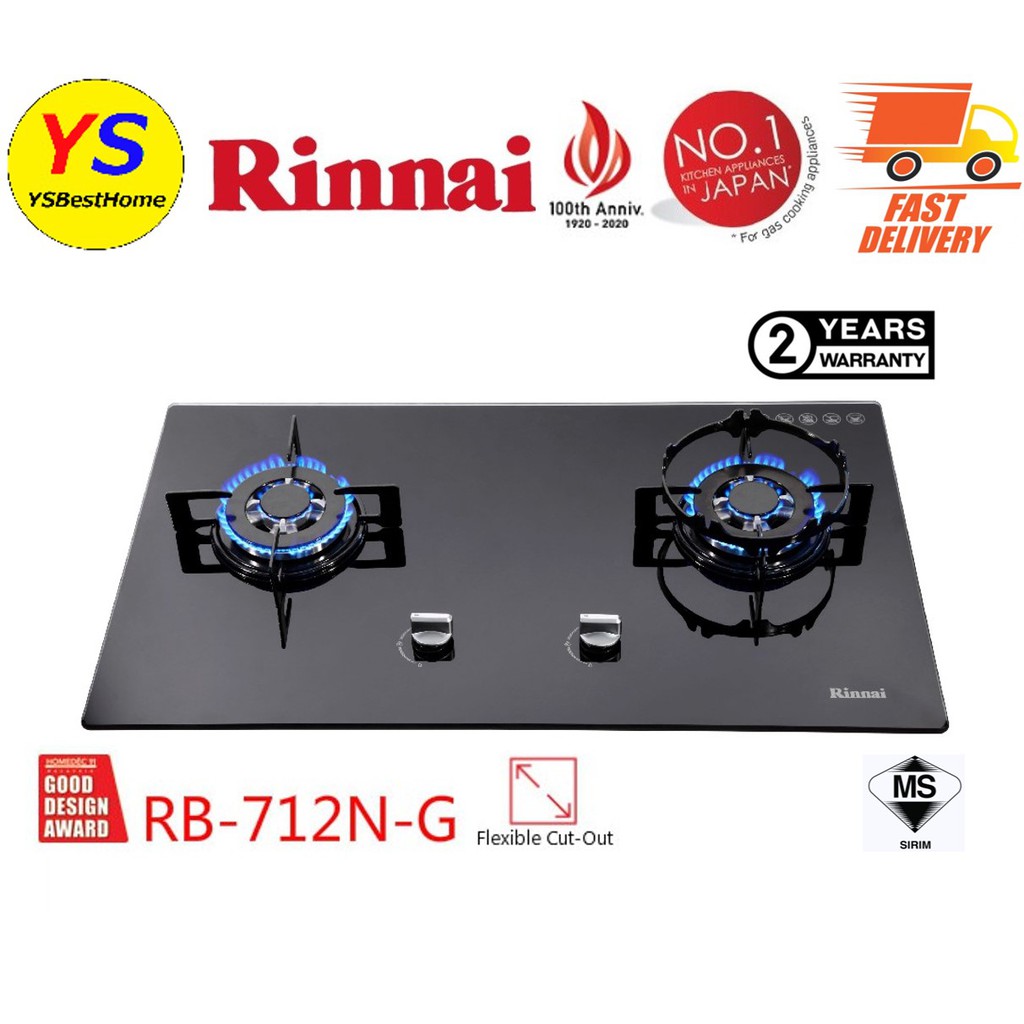 Rinnai Gas Hob RB712NG Tempered Glass Cooking Gas Hob RB712NG