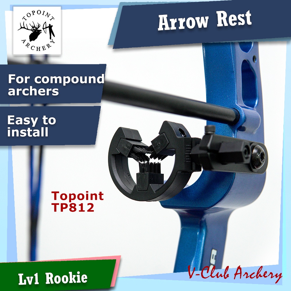 Universal Archery Brush Arrow Rest TP812 For Right/Left Compound & Recurve Bow 