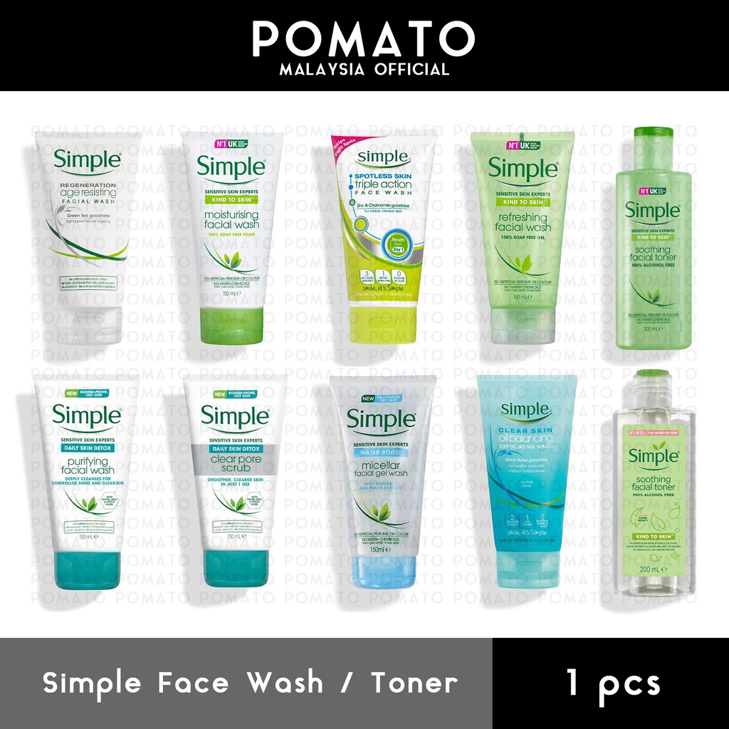 Simple Face Wash 150 mL Refreshing Age Resisting Moisturising Micellar