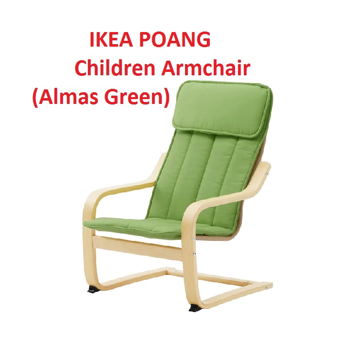 Ikea Poang Children Armchair Birch Veneer Almas Green 102 994 05