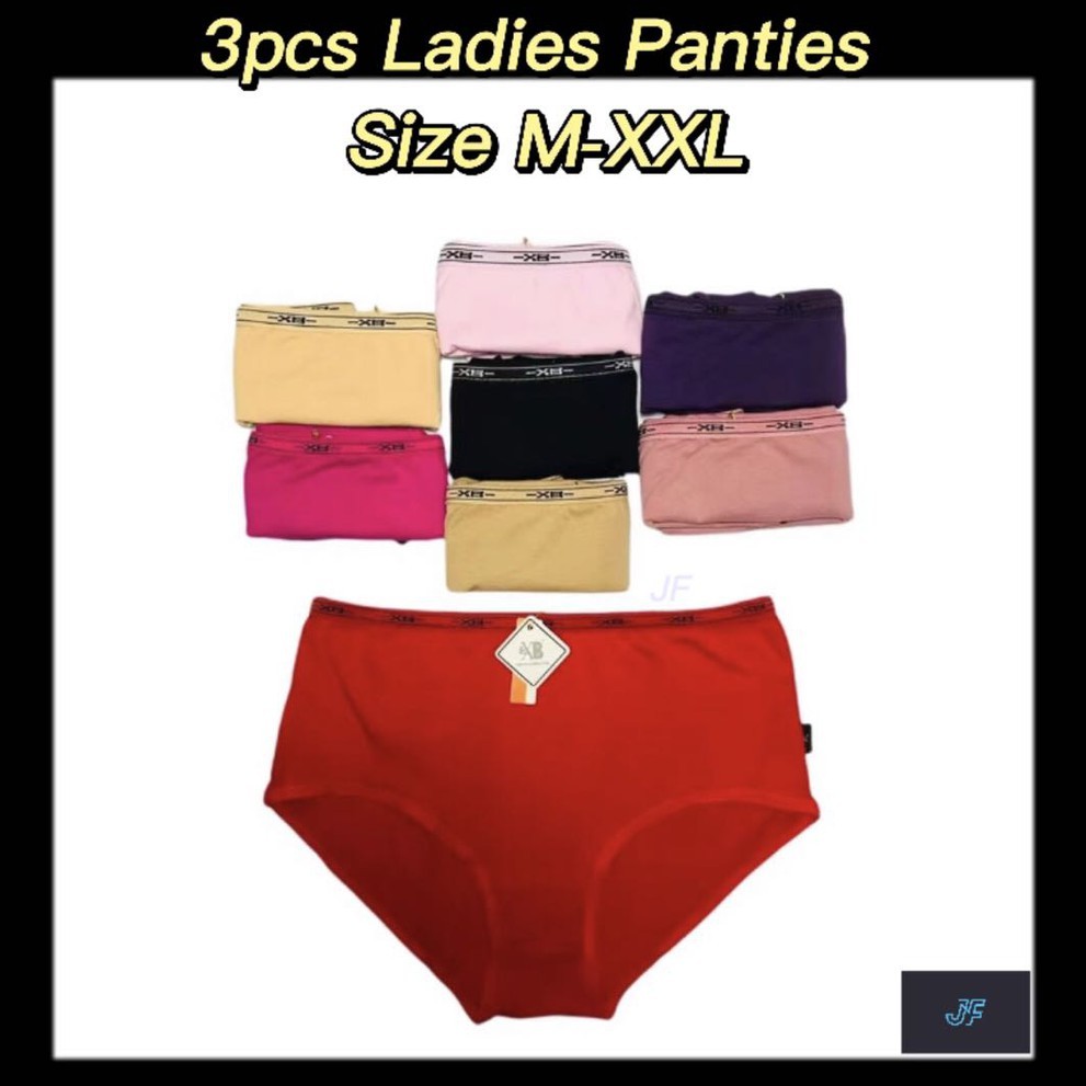 3 Pcs Ladies Panties Underwear InnerWear Perempuan 女内裤 ( RANDOM - MIX COLOUR )   SIZE : M - XXL 888 ( U888 )