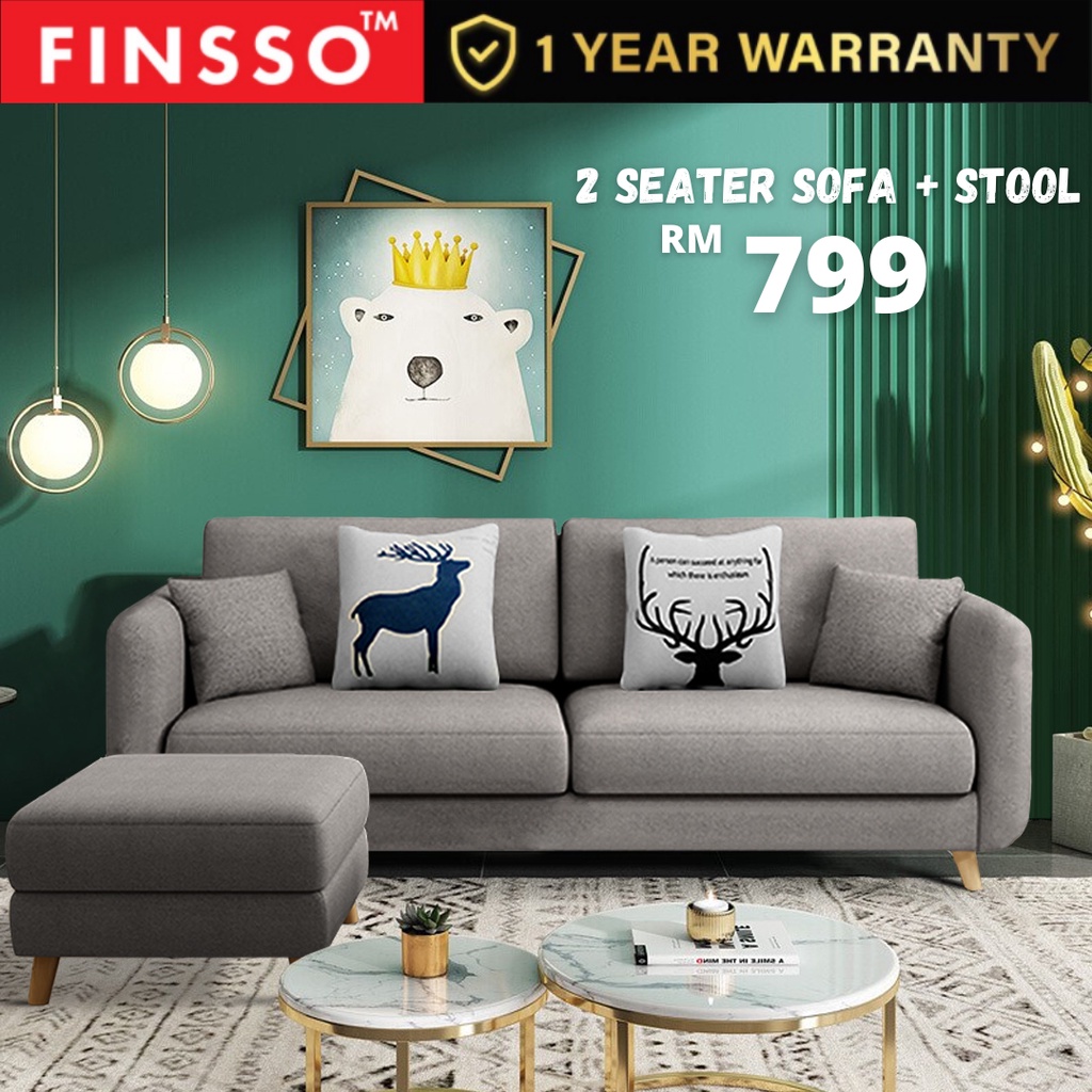 FINSSO: ROSELYN FREE Stool & Pillow 2 Seater Sofa Home & Living Room Furniture