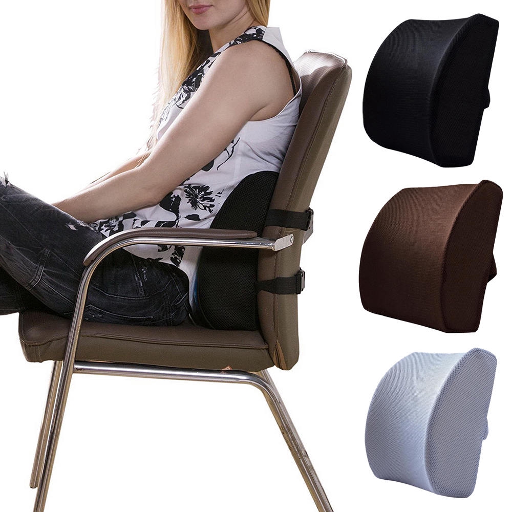 Memory Foam Seat Chair Lumbar Back Support Cushion Pillow For