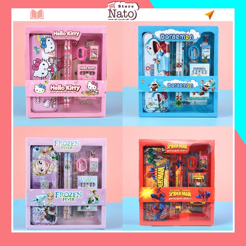 Student gift school supplies set 7 Piece cartoon theme for children NATO BHT05