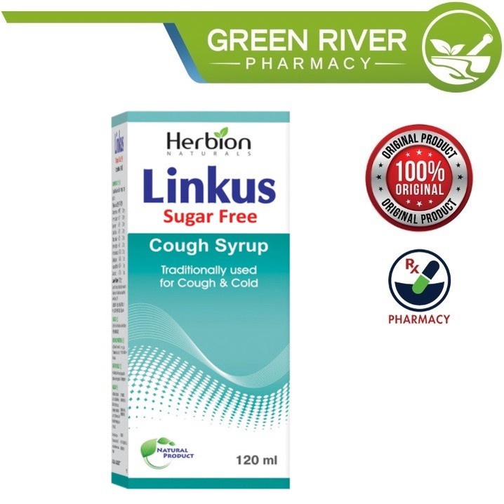 Clearance Herbion Linkus Sugar Free Cough Syrup 120ml 04 2022