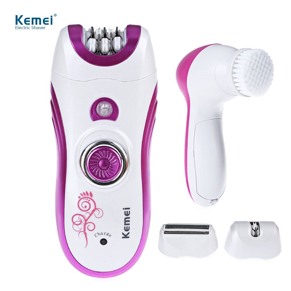 KEMEI KM 3066 RECHARGEABLE CORDLESS MULTIFUNCTIONAL EPILATOR (PINK