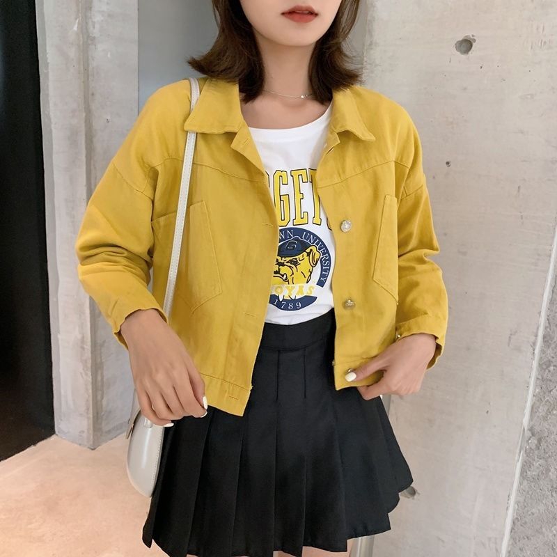 yellow denim jacket plus size