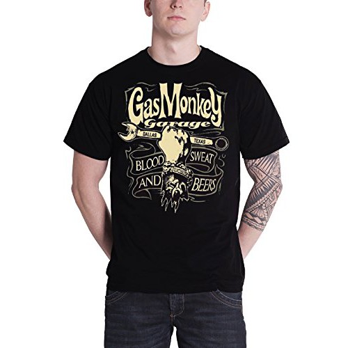 Gas Monkey Garage T Shirt Blood Sweat Beers Hand Spanner New