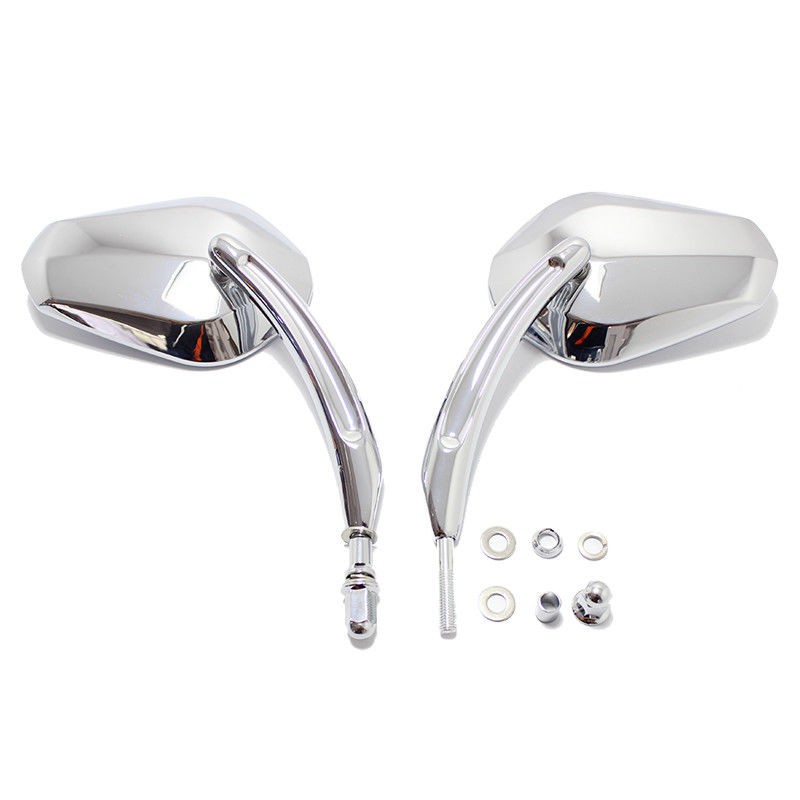 Motorcycle Rearview Side Mirrors Black Chrome Wing Mirrors For Harley-Davidson
