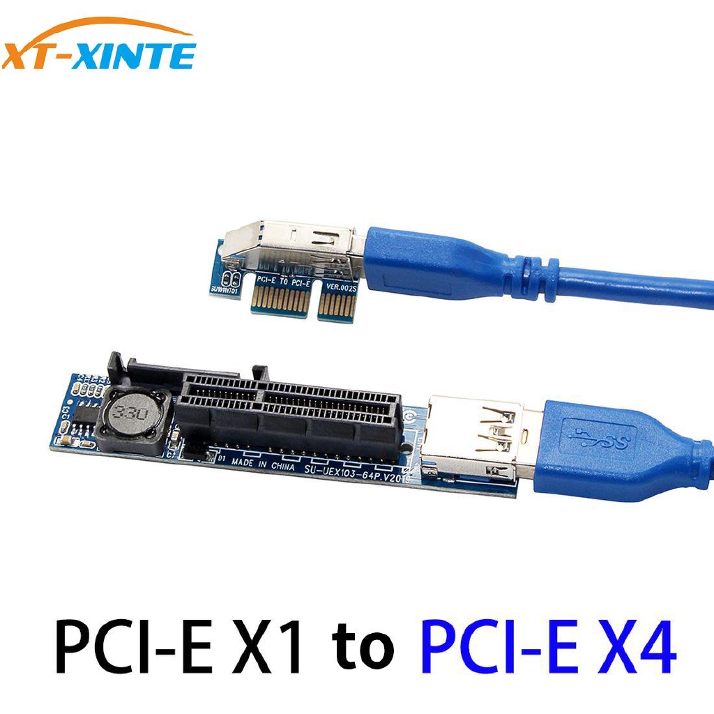 Xt Xinte Add On Cards Pci Express Usb 3 0 Adapter Raiser Extender Pcie Riser Card Usb3 0 Pci E Sata Expansion Card Raiser X1 To X4 Slot Shopee Malaysia